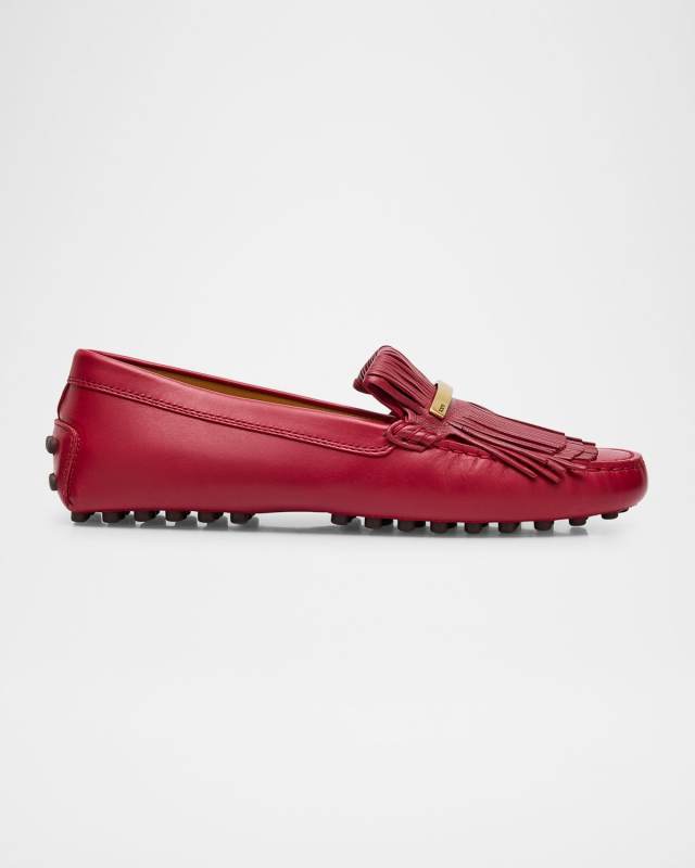 Nappa Leather Fringe Driving Shoes